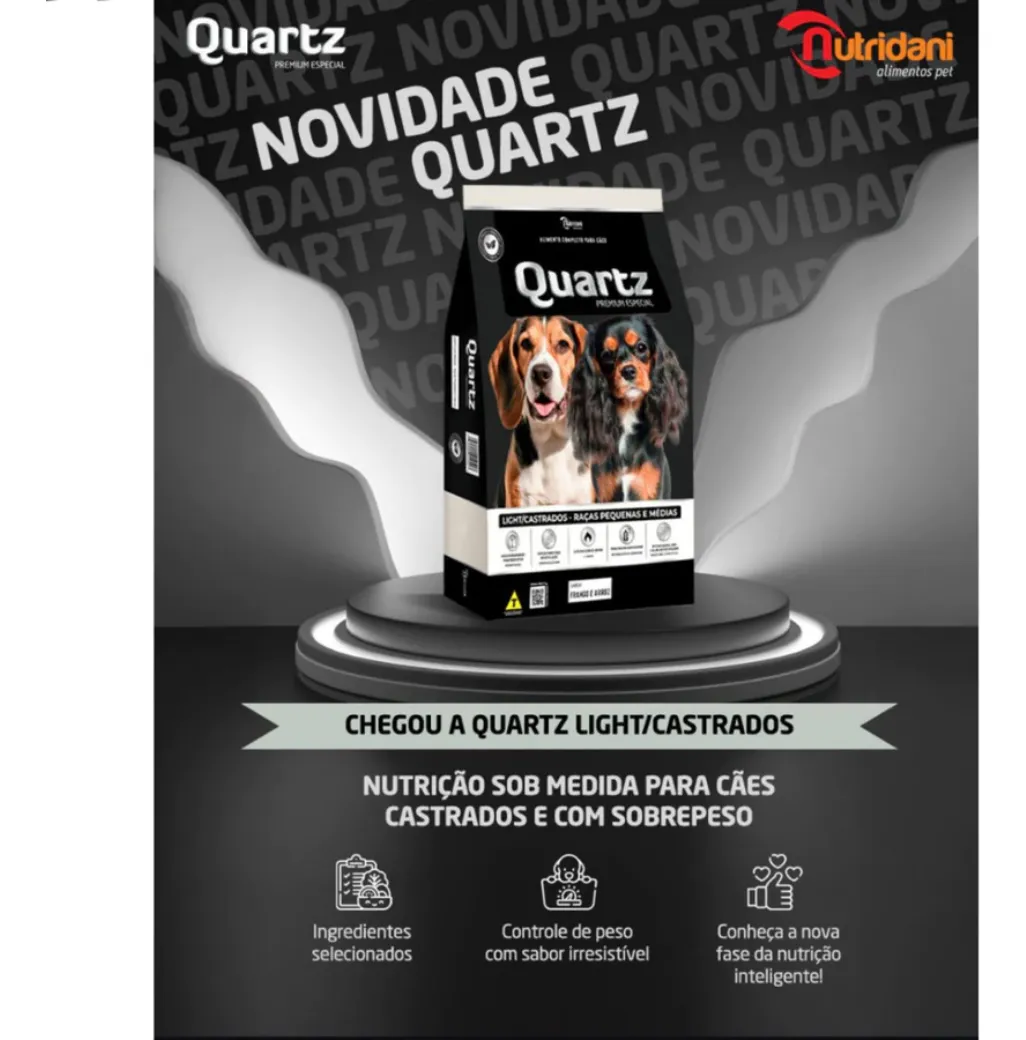 Foto do produto QUARTZ LIGHT/CASTRADOS 10KG disponível na Agropecuária Nossos Bichos em Volta Redonda, RJ