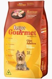 Foto do produto QUATREE GOURMET ADULTO RAÇAS PEQUENAS 3KG disponível na Agropecuária Nossos Bichos em Volta Redonda, RJ