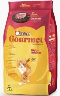 Foto do produto QUATREE GOURMET GATOS ADULTOS CARNE 10KG disponível na Agropecuária Nossos Bichos em Volta Redonda, RJ