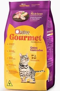 Foto do produto QUATREE GOURMET GATOS CASTRADOS MIX DE CARNE 3KG disponível na Agropecuária Nossos Bichos em Volta Redonda, RJ