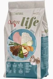 Foto do produto QUATREE LIFE ADULTO RAÇAS PEQUENAS 3KG disponível na Agropecuária Nossos Bichos em Volta Redonda, RJ
