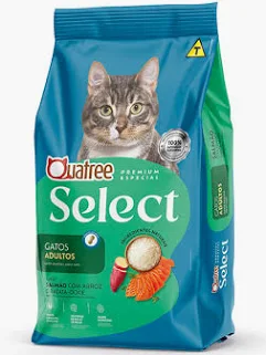 Foto do produto QUATREE SELECT GATOS ADULTOS 1KG disponível na Agropecuária Nossos Bichos em Volta Redonda, RJ