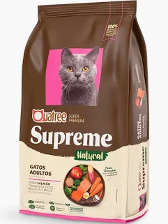 Foto do produto QUATREE SUPREME GATOS AD SALMAO 1KG disponível na Agropecuária Nossos Bichos em Volta Redonda, RJ
